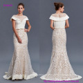 Noble and Modern Style Transparent Lace Evening Dress with Bow on Waistband